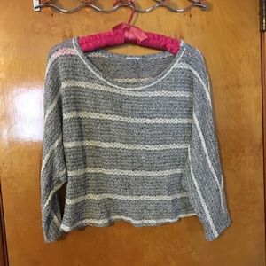 Long sleeved crop top striped sweater